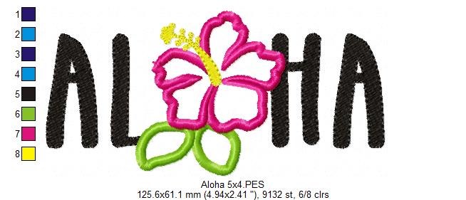 💗 Tropical Aloha Hibiscus 🌴 – Appliqué – Machine Embroidery Design