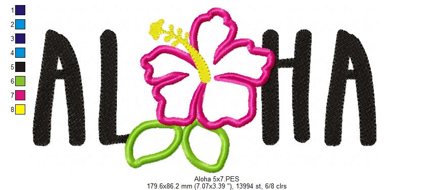 💗 Tropical Aloha Hibiscus 🌴 – Appliqué – Machine Embroidery Design