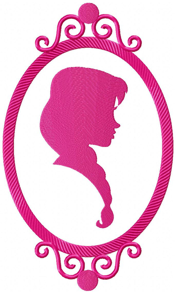 Princess Silhouette Frame Collection - Set of 12 designs - Fill Stitch Machine Embroidery Design