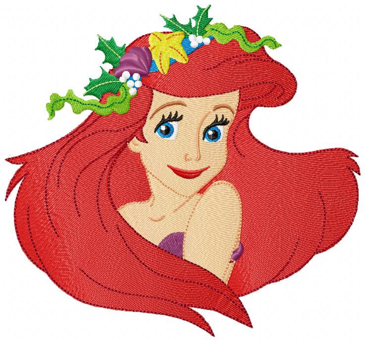 Mermaid Ariel - Fill Stitch - Machine Embroidery Design