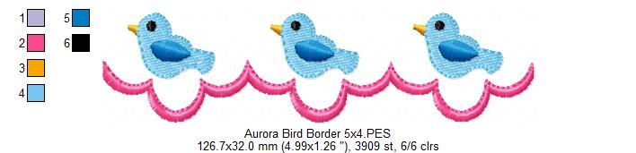 Princess Aurora and Border - Fill Stitch Embroidery