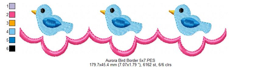 Princess Aurora and Border - Fill Stitch Embroidery