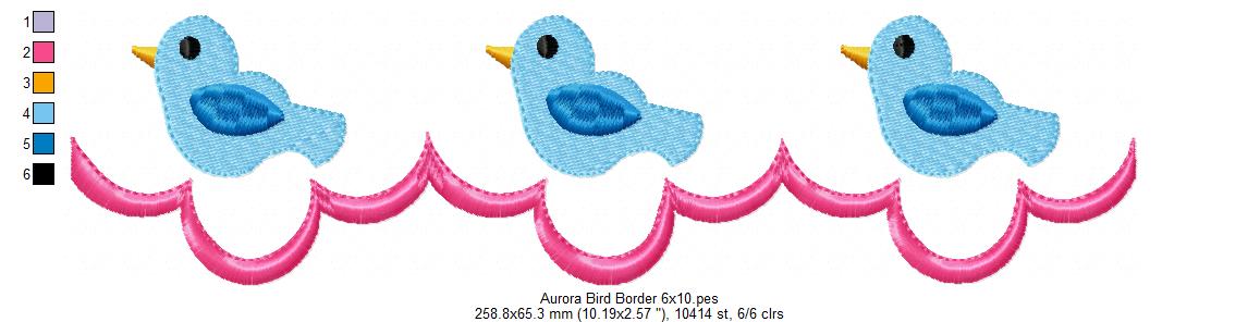 Princess Aurora and Border - Fill Stitch Embroidery