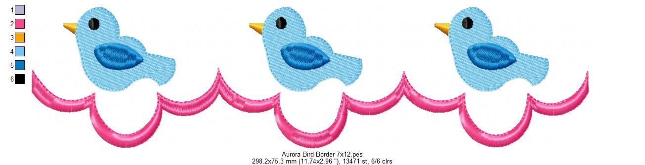 Princess Aurora and Border - Fill Stitch Embroidery