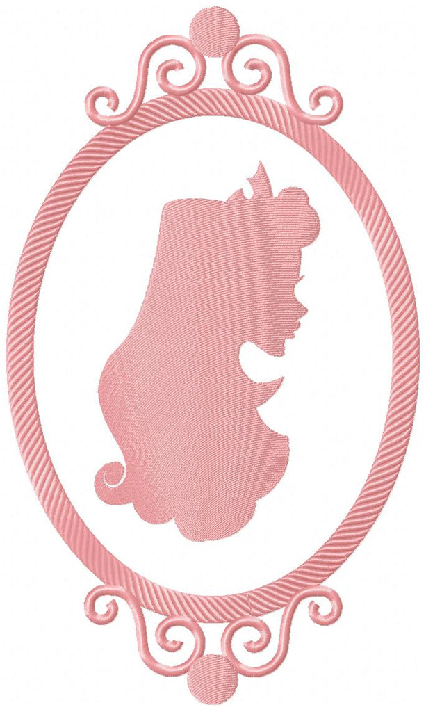Princess Silhouette Frame Collection - Set of 12 designs - Fill Stitch Machine Embroidery Design