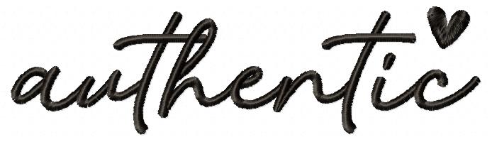 Authentic Word Embroidery Design – Satin Stitch - Machine Embroidery Design