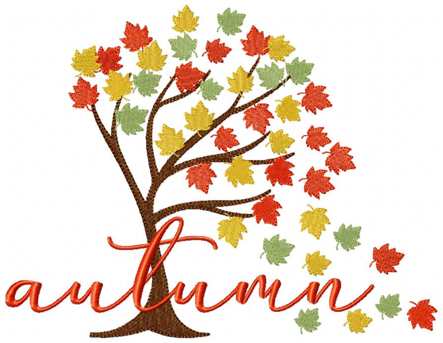 Autumn Tree Leaves - Fill Stitch -  Machine Embroidery Design
