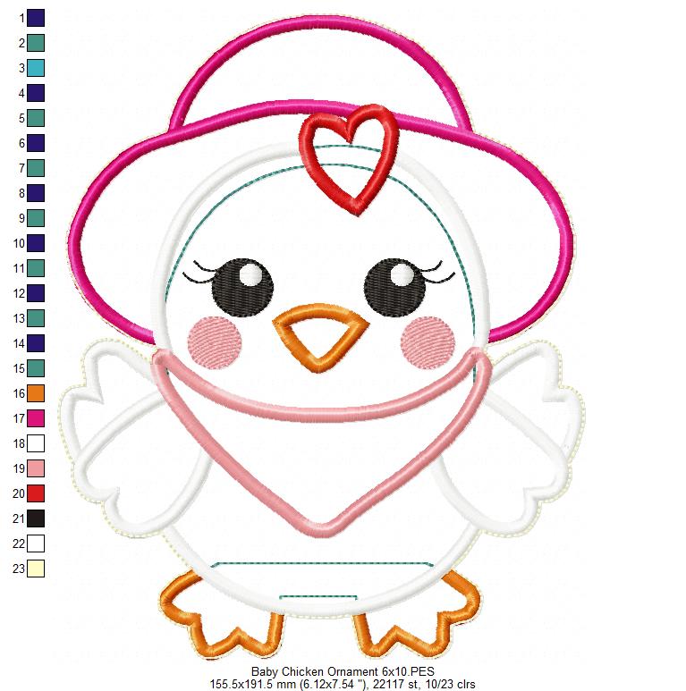 Baby Chicken Apply for Spoon - ITH Project - Machine Embroidery Design