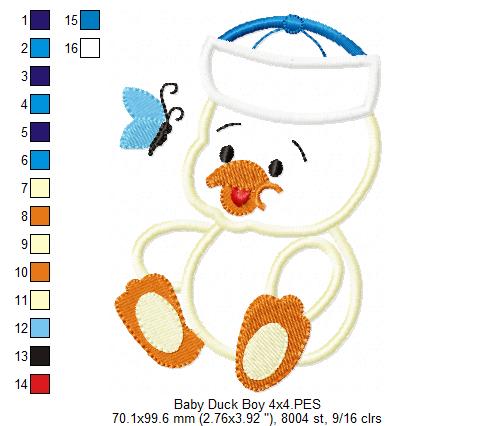 Baby Duck Boy and Girl - Applique - Set of 2 designs
