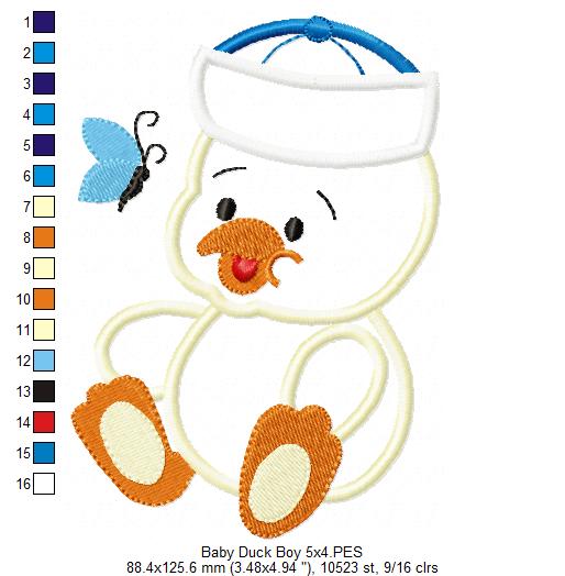 Baby Duck Boy and Girl - Applique - Set of 2 designs