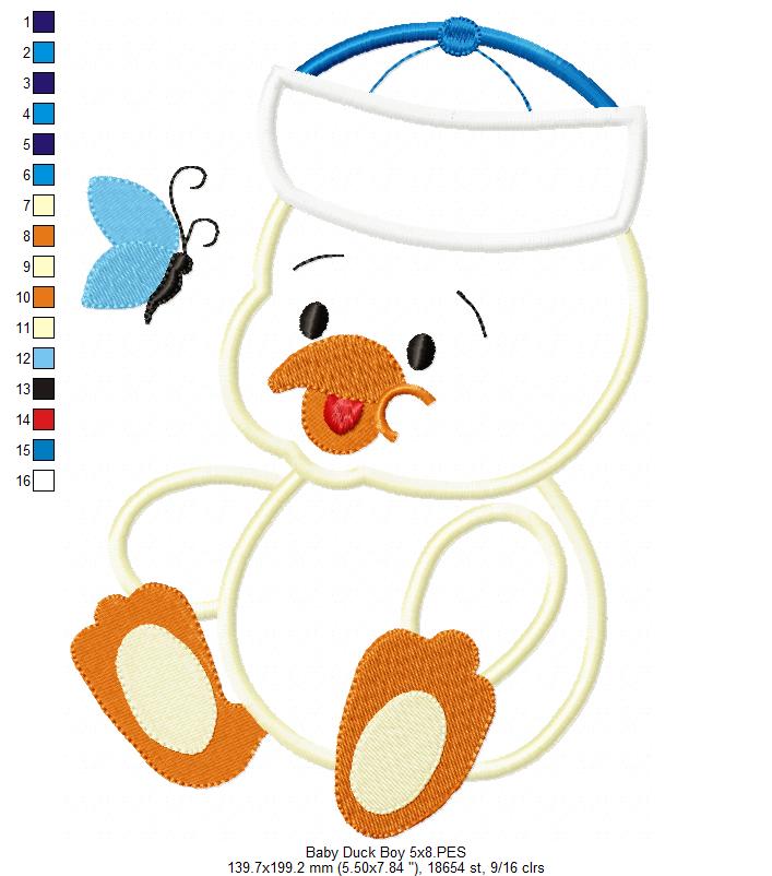 Baby Duck Boy and Girl - Applique - Set of 2 designs