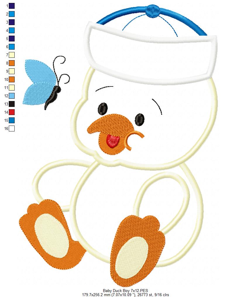 Baby Duck Boy and Girl - Applique - Set of 2 designs