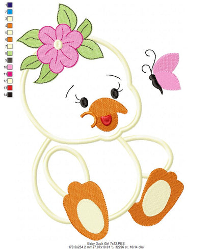 Baby Duck Boy and Girl - Applique - Set of 2 designs