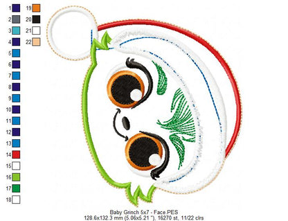 Baby Grinch - ITH Project - Machine Embroidery Design