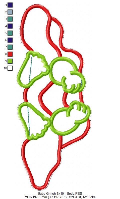 Baby Grinch - ITH Project - Machine Embroidery Design