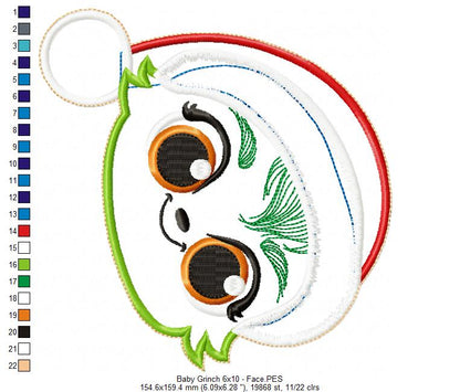 Baby Grinch - ITH Project - Machine Embroidery Design