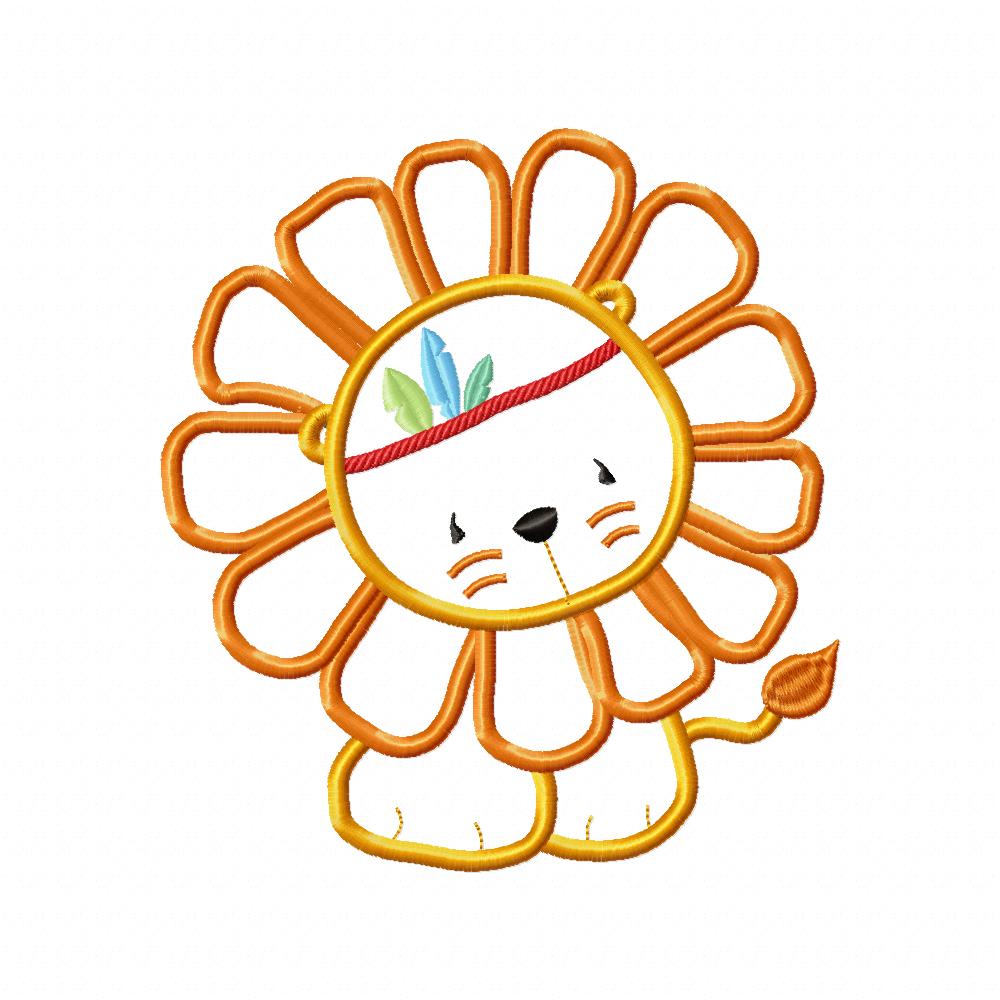Baby Lion - Applique - Machine Embroidery Design