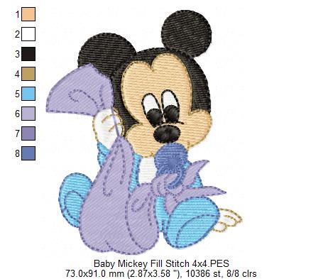 Baby Mouse Boy - Fill Stitch - Machine Embroidery Design