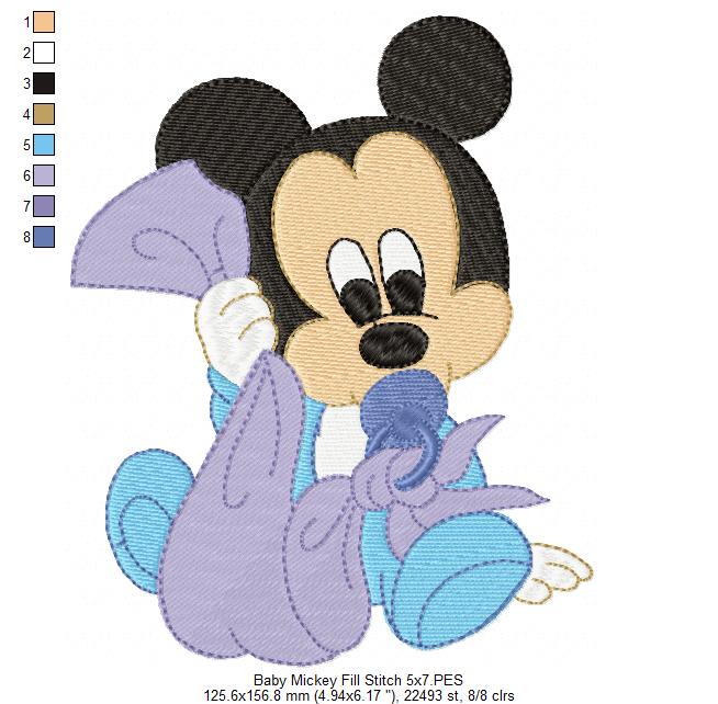 Baby Mouse Boy - Fill Stitch - Machine Embroidery Design