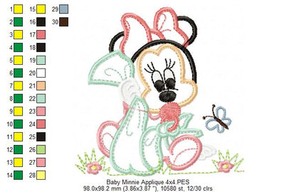 Baby Mouse Girl - Applique - Machine Embroidery Design