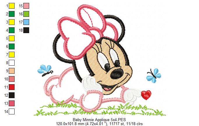 Cute Baby Mouse Girl - Applique