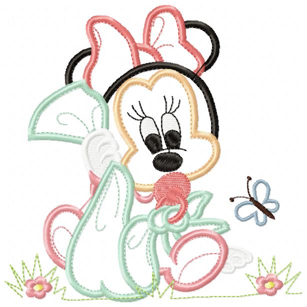 Baby Mouse Girl - Applique - Machine Embroidery Design