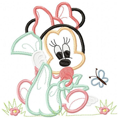 Baby Mouse Girl - Applique - Machine Embroidery Design