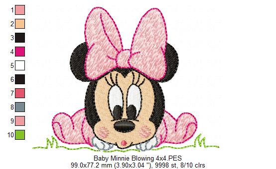 Baby Mouse Blowing - Fill Stitch - Machine Embroidery Design