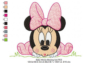 Baby Mouse Blowing - Fill Stitch - Machine Embroidery Design