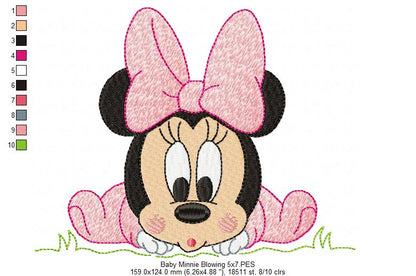 Baby Mouse Blowing - Fill Stitch - Machine Embroidery Design