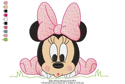 Baby Mouse Blowing - Fill Stitch - Machine Embroidery Design