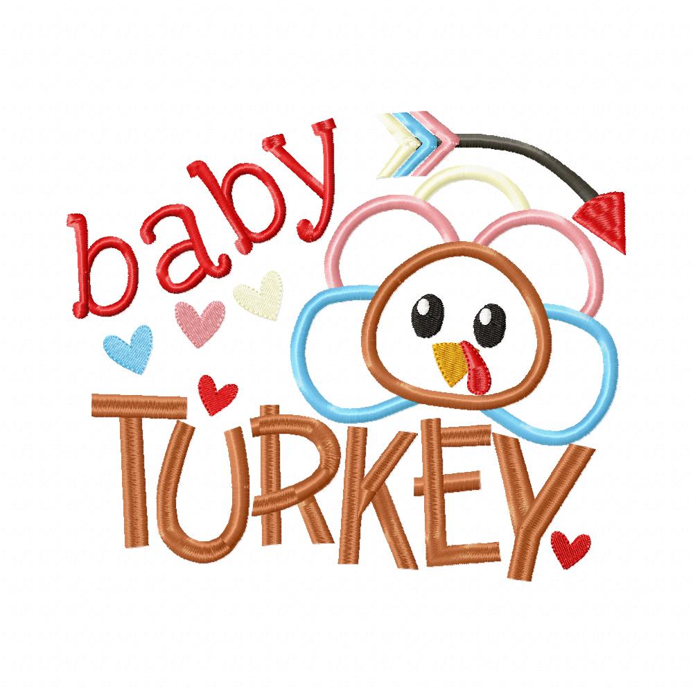 Thanksgiving Baby Turkey - Applique Embroidery