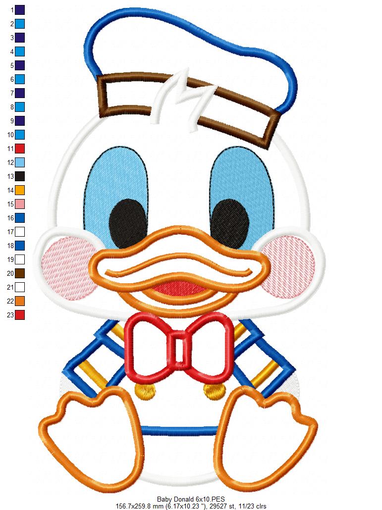 Baby Donald Duck - Applique - Machine Embroidery Design