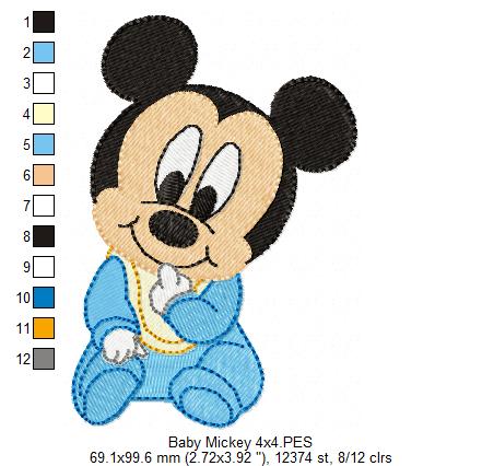 Baby Mouse Boy - Fill Stitch - Machine Embroidery Design