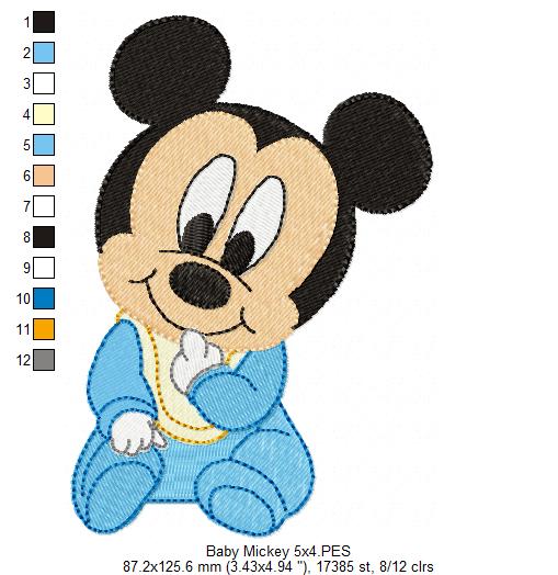 Baby Mouse Boy - Fill Stitch - Machine Embroidery Design