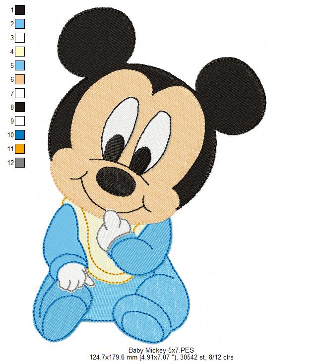 Baby Mouse Boy - Fill Stitch - Machine Embroidery Design