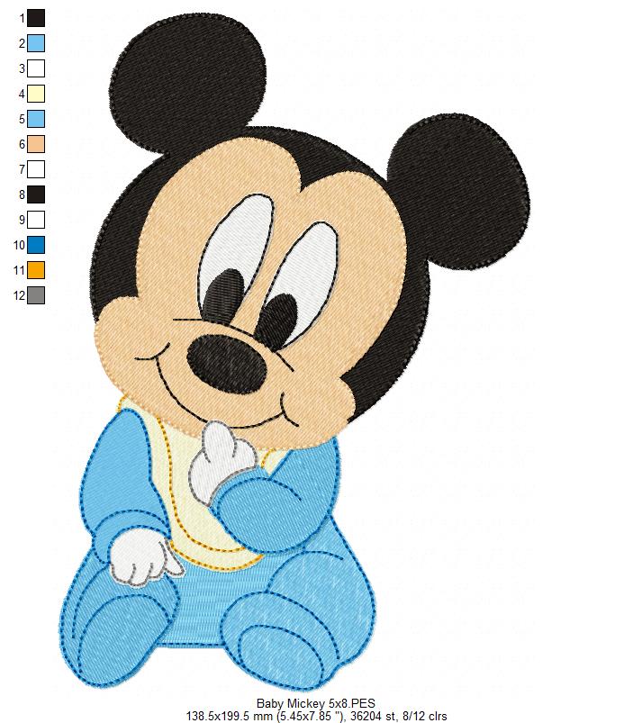 Baby Mouse Boy - Fill Stitch - Machine Embroidery Design