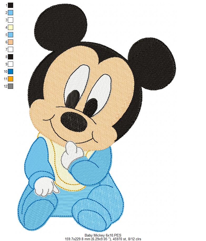 Baby Mouse Boy - Fill Stitch - Machine Embroidery Design