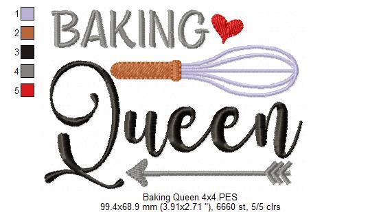 Baking Queen - Fill Stitch - Machine Embroidery Design