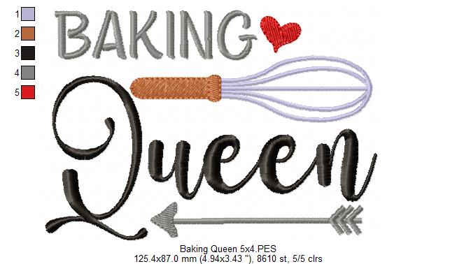 Baking Queen - Fill Stitch - Machine Embroidery Design