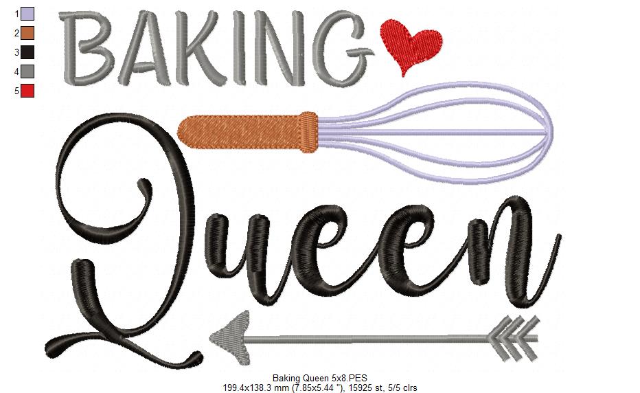 Baking Queen - Fill Stitch - Machine Embroidery Design