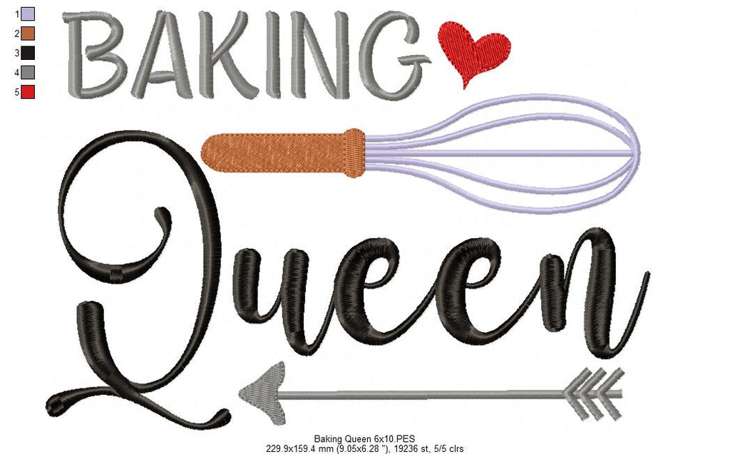 Baking Queen - Fill Stitch - Machine Embroidery Design