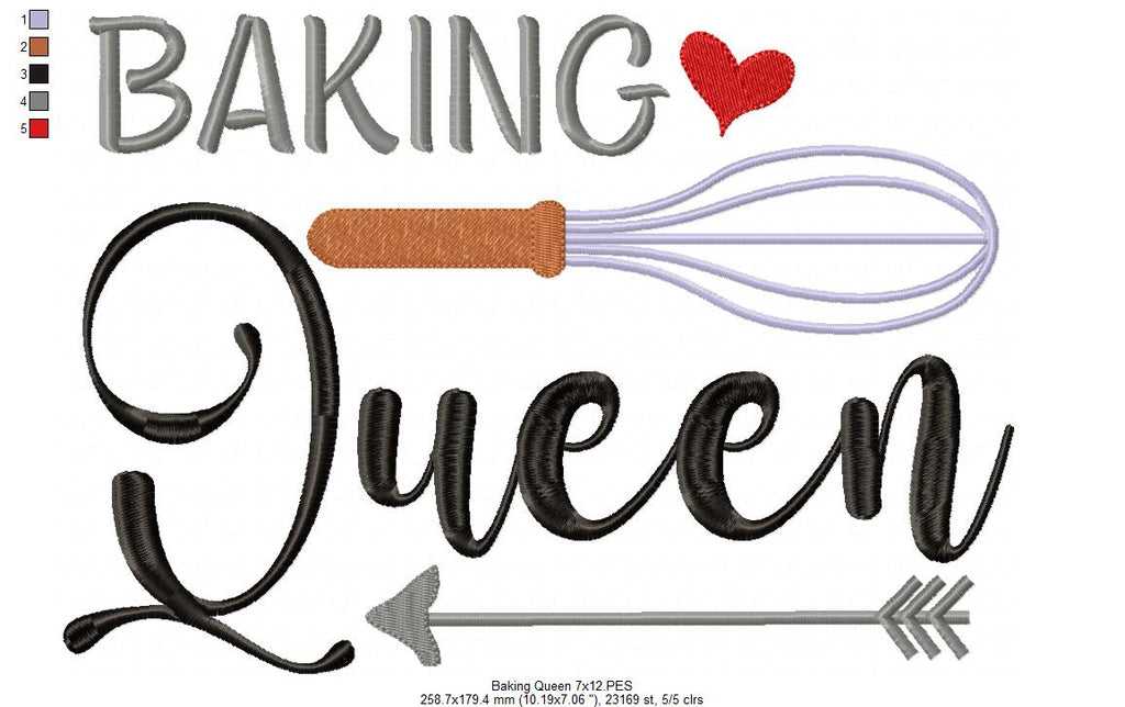 Baking Queen - Fill Stitch - Machine Embroidery Design