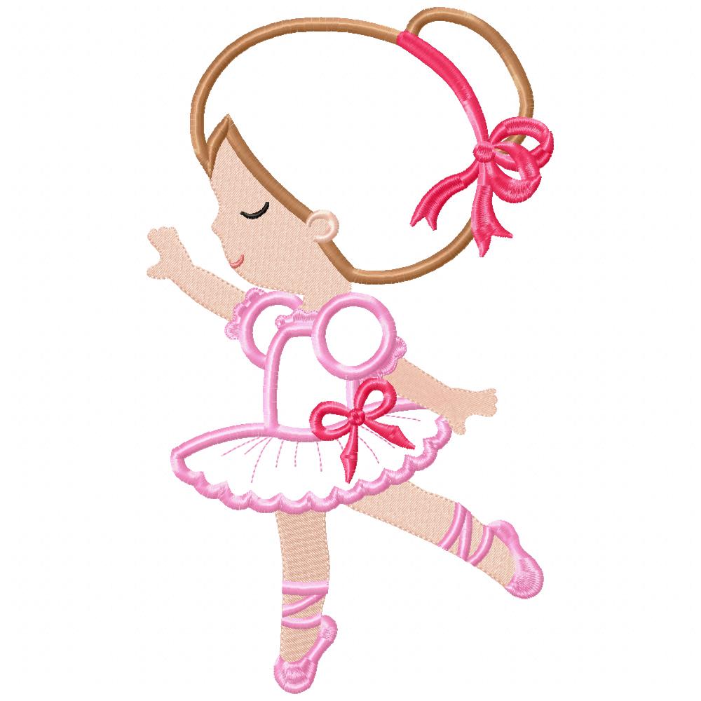 Sweet Little Ballerina - Applique - Machine Embroidery Design