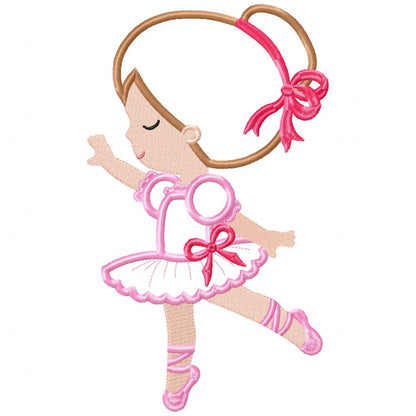 Sweet Little Ballerina - Applique - Machine Embroidery Design