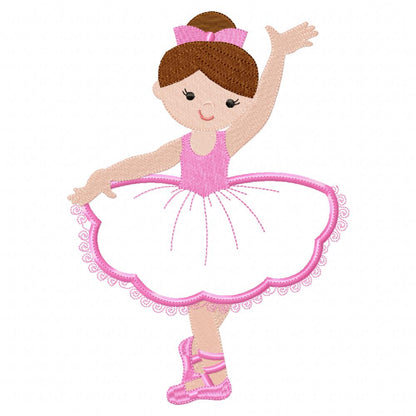 Tiny Twirls Ballerina Duo - Appliqué - Machine Embroidery Design