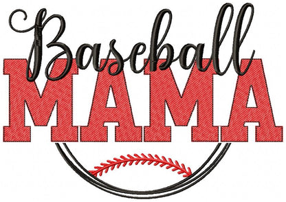 Baseball Mama - Sketch Stitch - Machine Embroidery Design