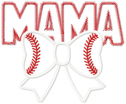 Baseball Mama - Applique - Machine Embroidery Design