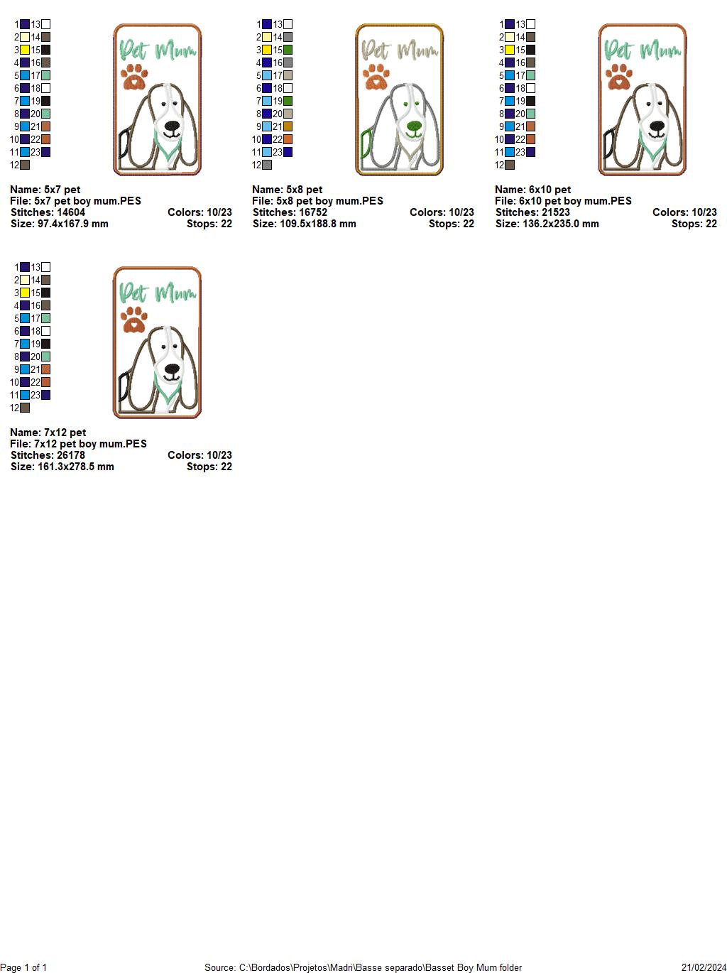 Boy Pet Mum Basse Candy Holder - ITH Project - Machine Embroidery Design