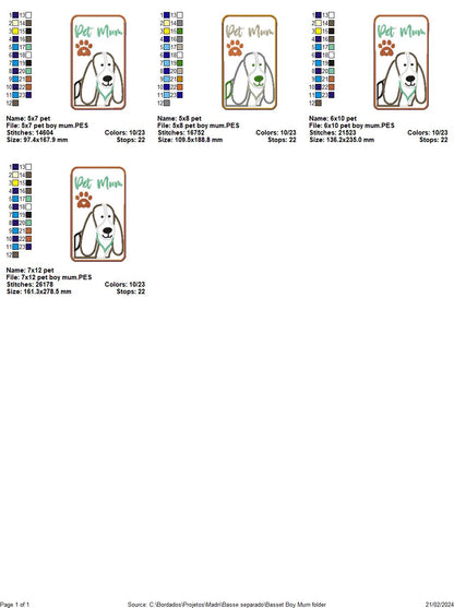 Boy Pet Mum Basse Candy Holder - ITH Project - Machine Embroidery Design